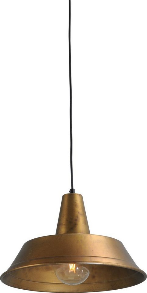 Licht-Erlebnisse Pendelleuchte ANTIK BRASS, ohne Leuchtmittel, Hängelampe Schwarz E27 Ø 45 cm Metall Industrie Design Hängeleuchte von Licht-Erlebnisse
