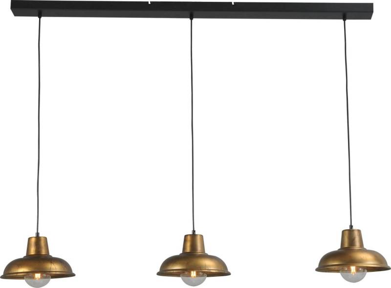 Licht-Erlebnisse Pendelleuchte ANTIK BRASS, ohne Leuchtmittel, Hängeleuchte Schwarz E27 Metall Industrie Design Hängelampe Esszimmer von Licht-Erlebnisse