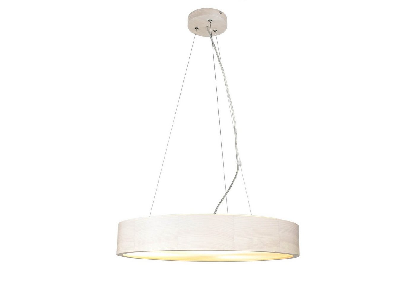 Licht-Erlebnisse Pendelleuchte ARBARO, ohne Leuchtmittel, Runde Hängelampe Holz Glas blendarm Esszimmer Pendelleuchte von Licht-Erlebnisse