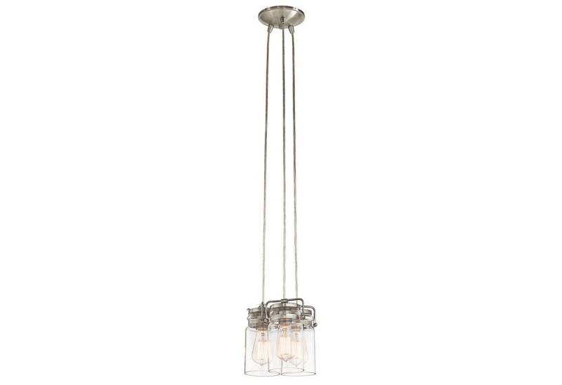 Licht-Erlebnisse Pendelleuchte ARCO, ohne Leuchtmittel, Hängelampe Esstisch Esszimmer E27 Glas Metall Industrie Design von Licht-Erlebnisse