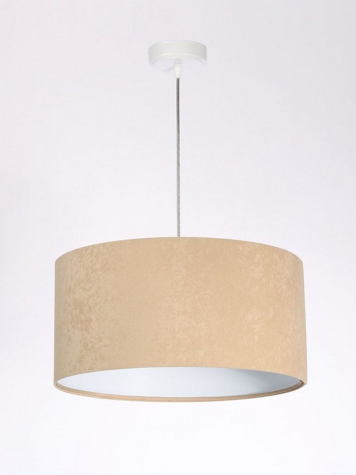 Licht-Erlebnisse Pendelleuchte AYLMER, ohne Leuchtmittel, Hängeleuchte Beige Weiß Stoff Velours Optik rund Esstisch Wohnzimmer Licht-Erlebnisse Pendelleuchte AYLMER, ohne Leuchtmittel, Hängeleuchte Beige Weiß Stoff Velours Optik rund Esstisch Wohnzimmer von Licht-Erlebnisse