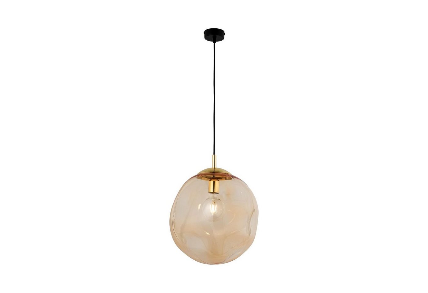 Licht-Erlebnisse Pendelleuchte BOSTA, ohne Leuchtmittel, Moderne Pendelleuchte Bernstein Gold Glas Kugel ausgefallen Esstisch Licht-Erlebnisse Pendelleuchte BOSTA, ohne Leuchtmittel, Moderne Pendelleuchte Bernstein Gold Glas Kugel ausgefallen Esstisch von Licht-Erlebnisse