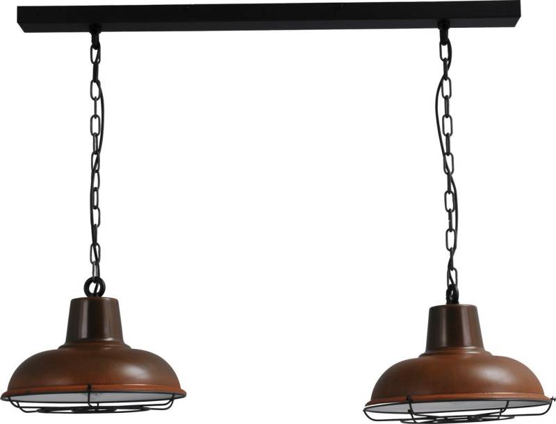 Licht-Erlebnisse Pendelleuchte CASSIEL, ohne Leuchtmittel, Hängeleuchte Braun Schwarz E27 Metall Industrie Design Hängelampe von Licht-Erlebnisse