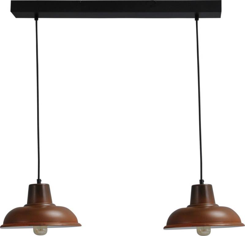 Licht-Erlebnisse Pendelleuchte DI PANNA, ohne Leuchtmittel, Hängelampe E27 Braun Schwarz Metall Industrie Design Hängeleuchte von Licht-Erlebnisse