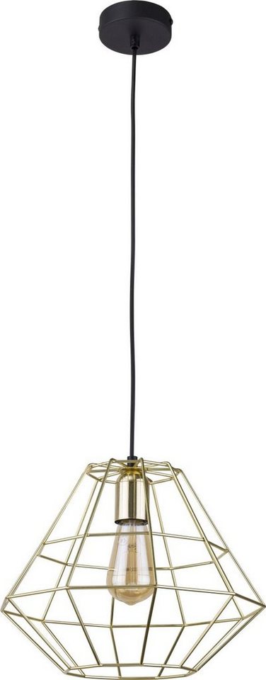 Licht-Erlebnisse Pendelleuchte DIAMOND, ohne Leuchtmittel, Hängelampe Metall in Schwarz Gold rund Ø30cm Wohnzimmer Licht-Erlebnisse Pendelleuchte DIAMOND, ohne Leuchtmittel, Hängelampe Metall in Schwarz Gold rund Ø30cm Wohnzimmer von Licht-Erlebnisse