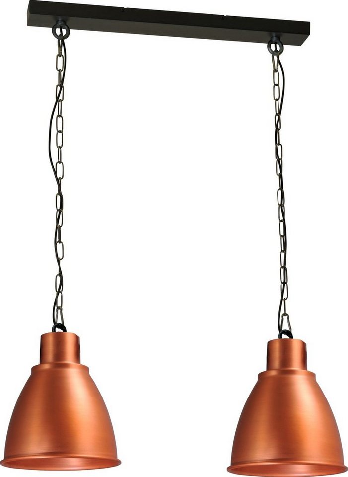 Licht-Erlebnisse Pendelleuchte DOLINA, ohne Leuchtmittel, Hängelampe E27 Kupfer Schwarz Metall Industrie Design Hängeleuchte von Licht-Erlebnisse