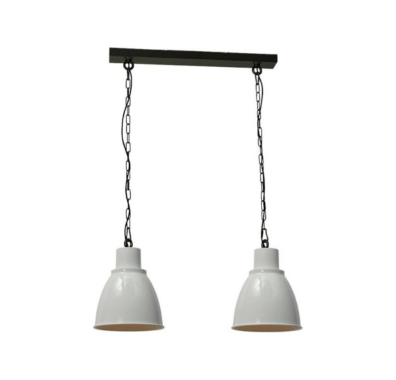 Licht-Erlebnisse Pendelleuchte DOLINA, ohne Leuchtmittel, Hängelampe Esstisch Esszimmer Weiß Schwarz E27 Ø 27,5 cm Metall von Licht-Erlebnisse