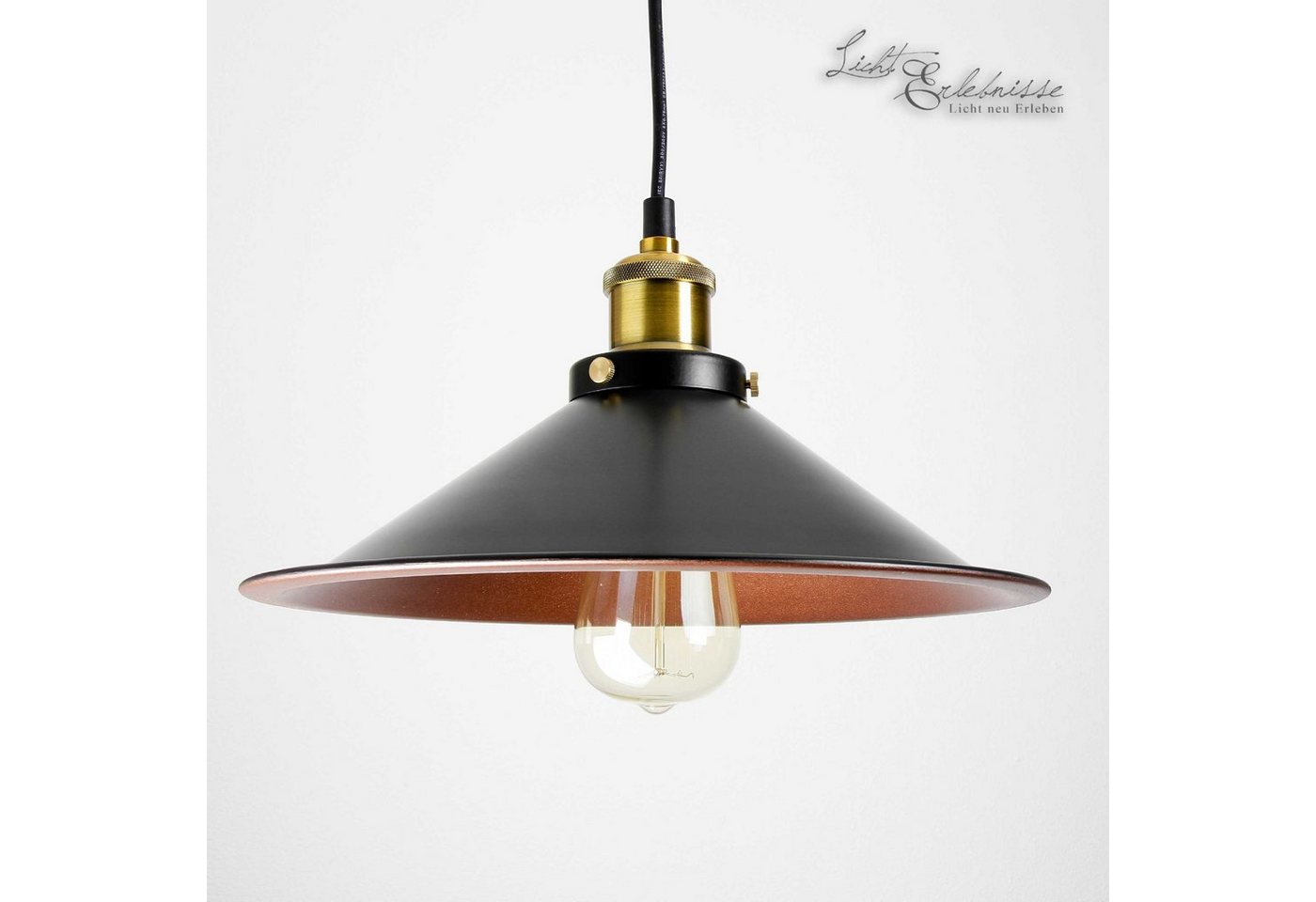 Licht-Erlebnisse Pendelleuchte DOVER, ohne Leuchtmittel, Küchenlampe Industrial Design Schwarz Licht-Erlebnisse Pendelleuchte DOVER, ohne Leuchtmittel, Küchenlampe Industrial Design Schwarz von Licht-Erlebnisse