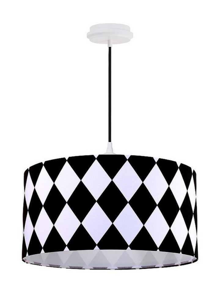 Licht-Erlebnisse Pendelleuchte ERIK, ohne Leuchtmittel, Hängeleuchte Retro Schwarz Weiß rund Esstisch Hängeleuchte Wohnzimmer Licht-Erlebnisse Pendelleuchte ERIK, ohne Leuchtmittel, Hängeleuchte Retro Schwarz Weiß rund Esstisch Hängeleuchte Wohnzimmer von Licht-Erlebnisse
