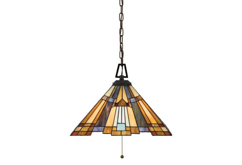 Licht-Erlebnisse Pendelleuchte ETERNO 6, ohne Leuchtmittel, Hängelampe Gelb Bronze E27 Glas Metall Tiffany Stil Hängeleuchte von Licht-Erlebnisse