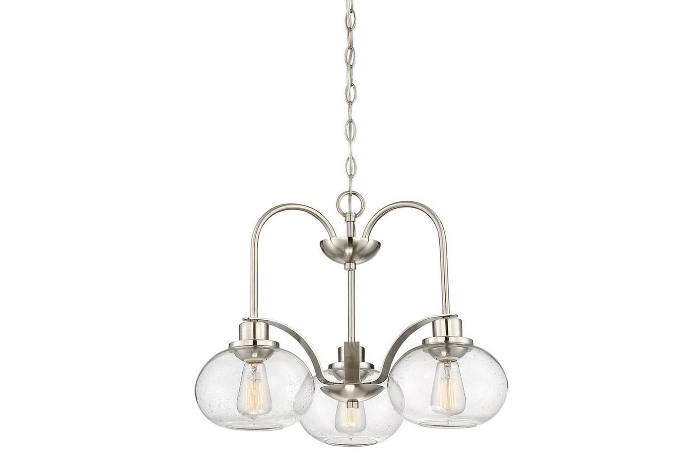 Licht-Erlebnisse Pendelleuchte FELI, ohne Leuchtmittel, Hängelampe E27 Nickel Glas Metall Industrial Hängeleuchte Esszimmer Licht-Erlebnisse Pendelleuchte FELI, ohne Leuchtmittel, Hängelampe E27 Nickel Glas Metall Industrial Hängeleuchte Esszimmer von Licht-Erlebnisse