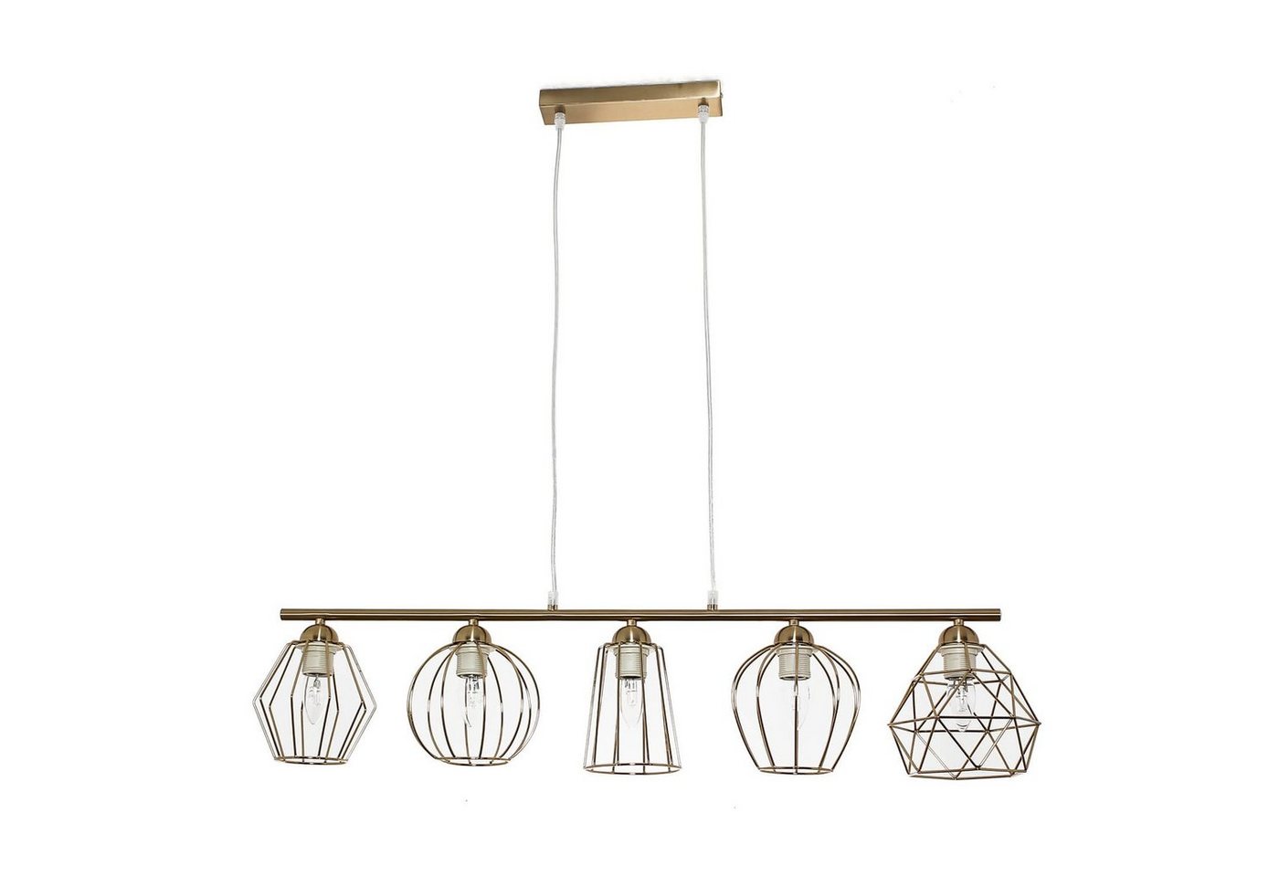 Licht-Erlebnisse Pendelleuchte GALAXY, ohne Leuchtmittel, Hängelampe Esstisch Metall E27 in Messing Hängeleuchte von Licht-Erlebnisse