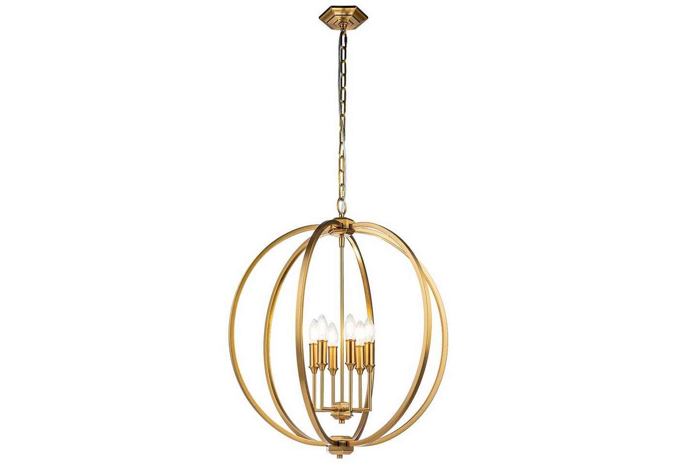 Licht-Erlebnisse Pendelleuchte ILLUSION, ohne Leuchtmittel, Metall H: max. 234,3 cm D: 62,2 cm in Messing brüniert E14 Modern von Licht-Erlebnisse