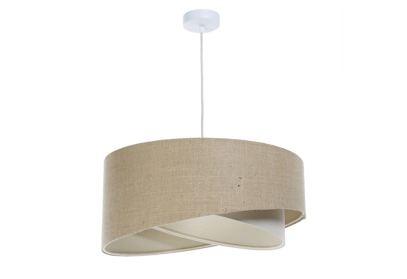 Licht-Erlebnisse Pendelleuchte INGRAM, ohne Leuchtmittel, D: 50 cm Weiß Natur Creme Wohnzimmer Stoff E27 Modern Licht-Erlebnisse Pendelleuchte INGRAM, ohne Leuchtmittel, D: 50 cm Weiß Natur Creme Wohnzimmer Stoff E27 Modern von Licht-Erlebnisse