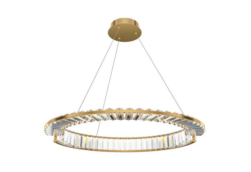 Licht-Erlebnisse Pendelleuchte JOVAQ, LED fest integriert, Warmweiß, Metall Glas LED rund Ø 62 cm H: max. 130 cm in Messing 2340 lm Modern Licht-Erlebnisse Pendelleuchte JOVAQ, LED fest integriert, Warmweiß, Metall Glas LED rund Ø 62 cm H: max. 130 cm in Messing 2340 lm Modern von Licht-Erlebnisse