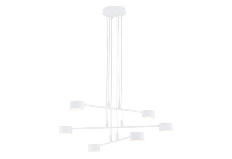 Licht-Erlebnisse Pendelleuchte KIKI, ohne Leuchtmittel, Metall H: max. 100 cm Weiß GX53 6-flammig Modern von Licht-Erlebnisse