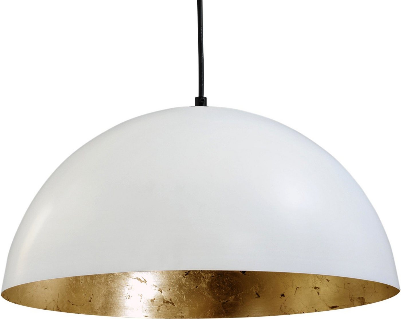 Licht-Erlebnisse Pendelleuchte LARINO, ohne Leuchtmittel, Hängelampe Weiß Gold E27 Ø 40 cm Metall Industrial Hängeleuchte Licht-Erlebnisse Pendelleuchte LARINO, ohne Leuchtmittel, Hängelampe Weiß Gold E27 Ø 40 cm Metall Industrial Hängeleuchte von Licht-Erlebnisse