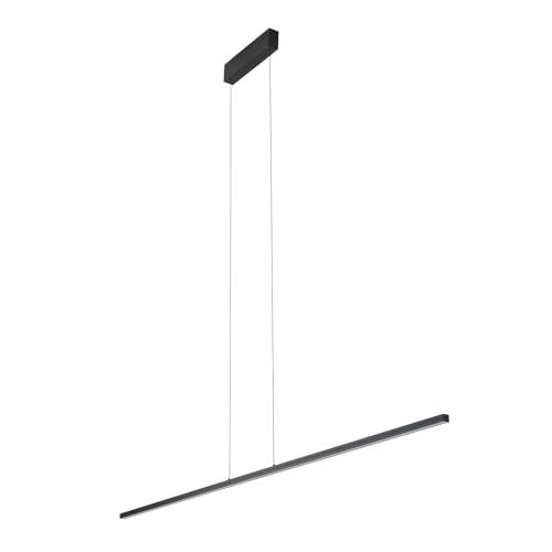 Licht-Erlebnisse Pendelleuchte LED Schwarz 180 cm lang XXL H: max. 160 cm verstellbar 4000 K 1700 lm Metall Modern Hängeleuchte Esstisch Wohnzimmer von Licht-Erlebnisse