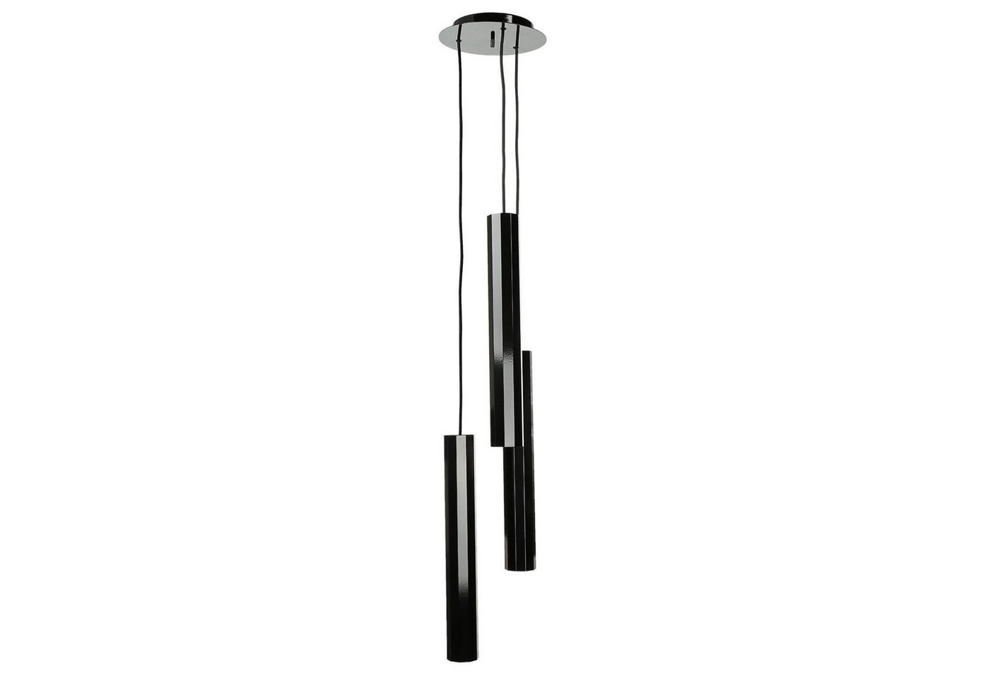 Licht-Erlebnisse Pendelleuchte MAEL, ohne Leuchtmittel, Hängelampe Esstisch Schwarz 3-flammig Zylinder Modern Design von Licht-Erlebnisse