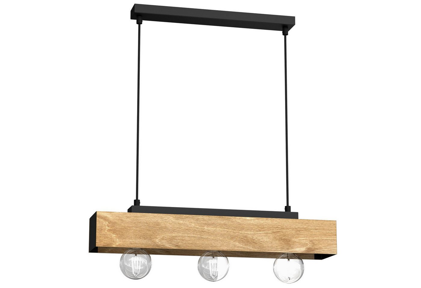 Licht-Erlebnisse Pendelleuchte METBOR, ohne Leuchtmittel, Metall H: max. 95 cm Schwarz Natur E27 3-flammig Industrie Design Licht-Erlebnisse Pendelleuchte METBOR, ohne Leuchtmittel, Metall H: max. 95 cm Schwarz Natur E27 3-flammig Industrie Design von Licht-Erlebnisse