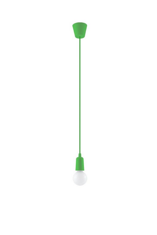 Licht-Erlebnisse Pendelleuchte NESSA, ohne Leuchtmittel, Hängelampe Grün Retro verstellbar bis 90cm E27 Kinder Jugendzimmer von Licht-Erlebnisse