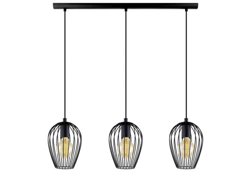 Licht-Erlebnisse Pendelleuchte NEWTOWN, ohne Leuchtmittel, Hängelampe Schwarz Metall 3-flammig E27 Esstisch Hängeleuchte von Licht-Erlebnisse