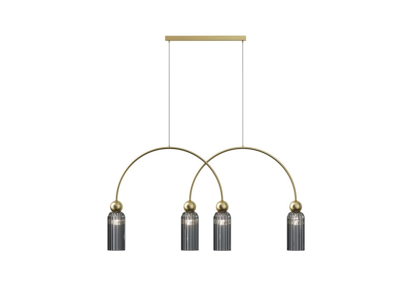 Licht-Erlebnisse Pendelleuchte ORNO, ohne Leuchtmittel, Rauchglas Metall E14 H: max. 60 cm in Gold Grau 4-flammig länglich Licht-Erlebnisse Pendelleuchte ORNO, ohne Leuchtmittel, Rauchglas Metall E14 H: max. 60 cm in Gold Grau 4-flammig länglich von Licht-Erlebnisse