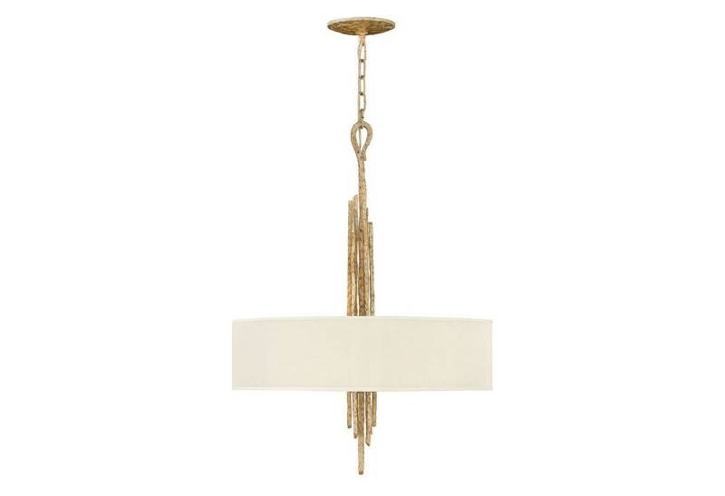 Licht-Erlebnisse Pendelleuchte PALINA, ohne Leuchtmittel, Hängelampe Creme Kupfer Stoff Metall E14 Modern Hängeleuchte von Licht-Erlebnisse