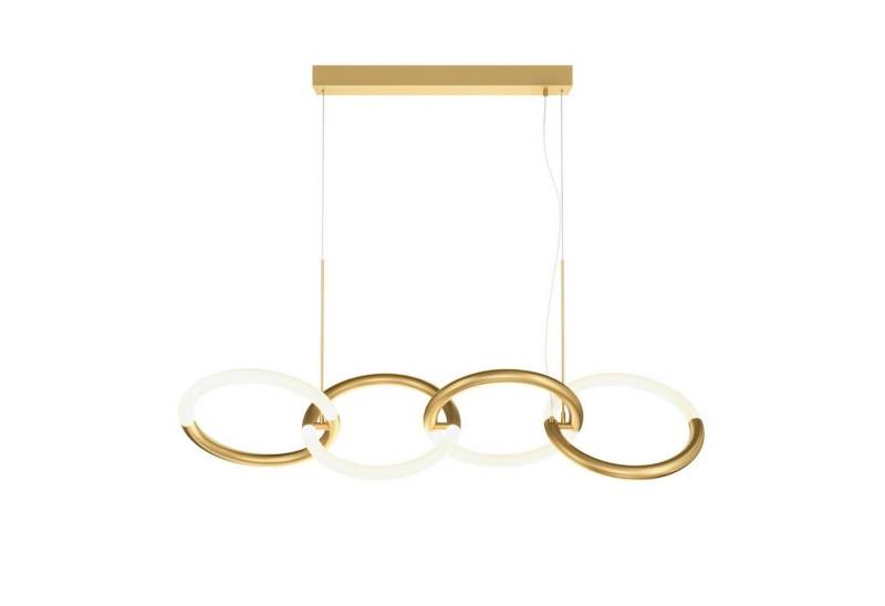 Licht-Erlebnisse Pendelleuchte PHEYA, LED fest integriert, Warmweiß, Metall LED H: max. 120 cm in Gold Weiß länglich 2600 lm Modern Licht-Erlebnisse Pendelleuchte PHEYA, LED fest integriert, Warmweiß, Metall LED H: max. 120 cm in Gold Weiß länglich 2600 lm Modern von Licht-Erlebnisse