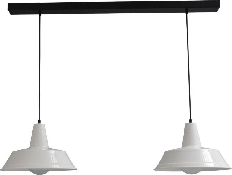 Licht-Erlebnisse Pendelleuchte PRATO, ohne Leuchtmittel, Hängelampe Metall E27 Weiß Schwarz Industrie Design Hängeleuchte von Licht-Erlebnisse