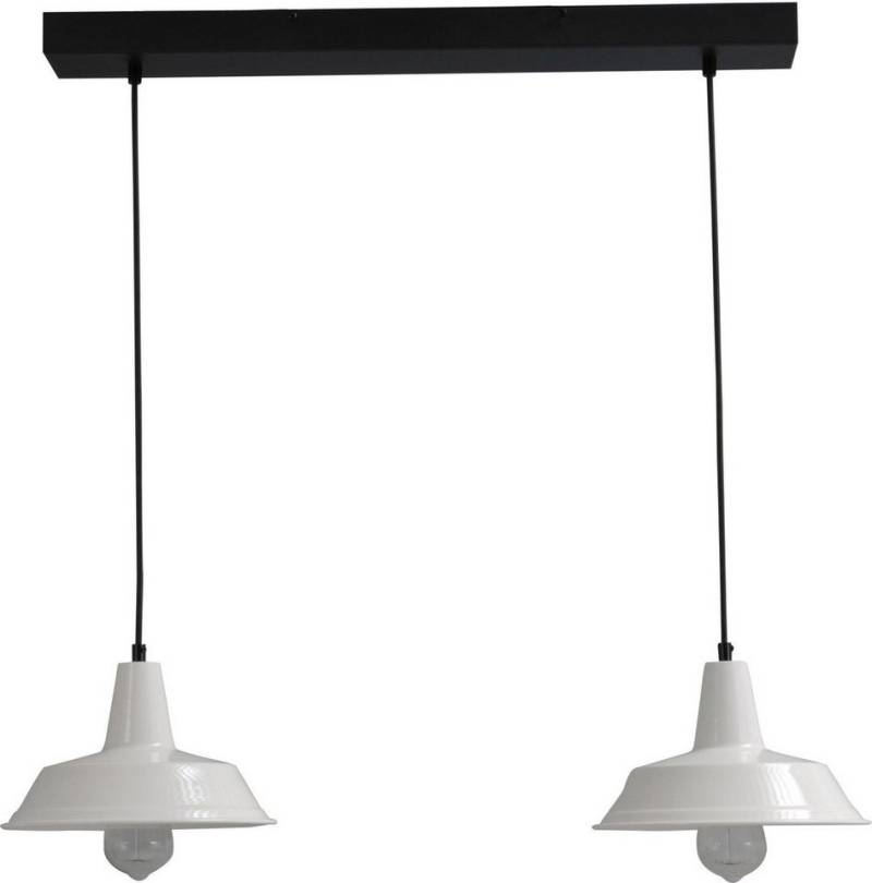 Licht-Erlebnisse Pendelleuchte PRATO, ohne Leuchtmittel, Hängeleuchte Industrie Design Weiß Schwarz Metall Hängelampe Esszimmer von Licht-Erlebnisse