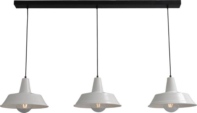Licht-Erlebnisse Pendelleuchte PRATO, ohne Leuchtmittel, Hängeleuchte Metall E27 Weiß Schwarz Industrie Design Hängelampe von Licht-Erlebnisse