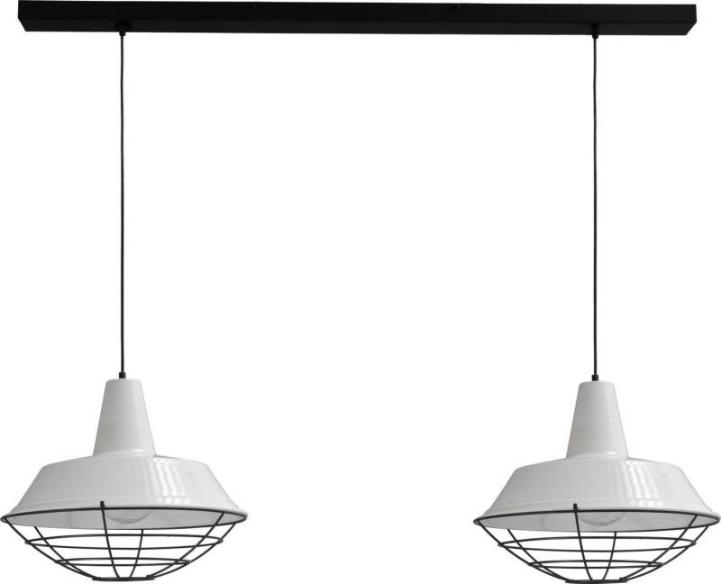Licht-Erlebnisse Pendelleuchte PRATO, ohne Leuchtmittel, Hängeleuchte Metall in Schwarz Weiß E27 Industrie Design Hängelampe von Licht-Erlebnisse