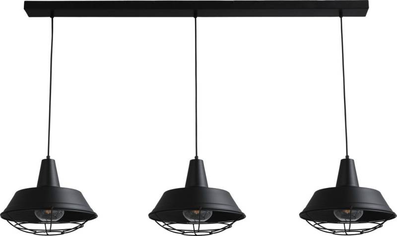 Licht-Erlebnisse Pendelleuchte PRATO, ohne Leuchtmittel, Hängeleuchte in Schwarz E27 Metall 3 flammig Industrial Hängelampe von Licht-Erlebnisse