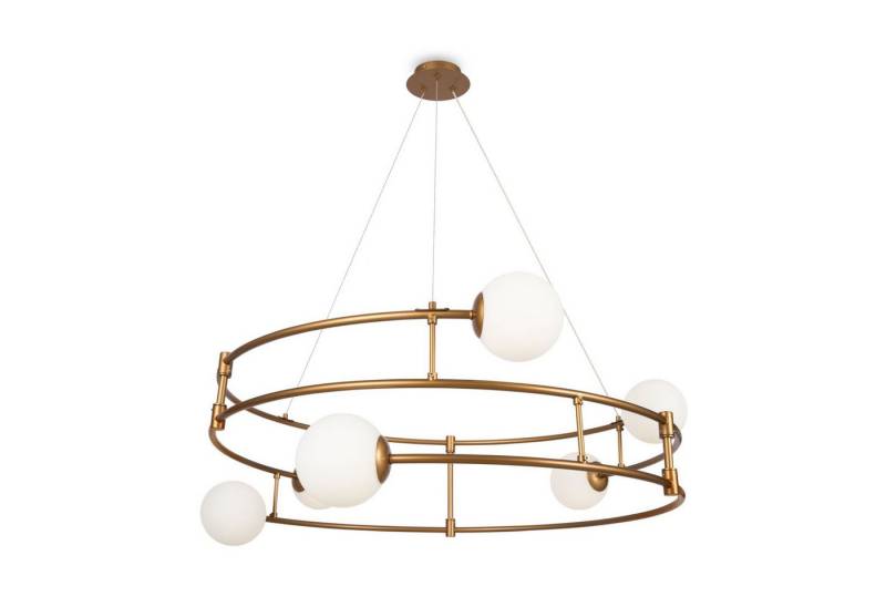 Licht-Erlebnisse Pendelleuchte ROVA, ohne Leuchtmittel, Glas Metall G9 H: max. 152 cm in Gold Weiß Kugel Schirm Modern Licht-Erlebnisse Pendelleuchte ROVA, ohne Leuchtmittel, Glas Metall G9 H: max. 152 cm in Gold Weiß Kugel Schirm Modern von Licht-Erlebnisse