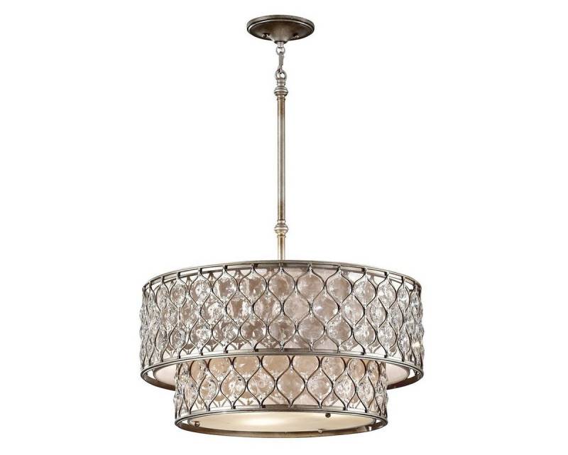 Licht-Erlebnisse Pendelleuchte SAPPHIRA, ohne Leuchtmittel, Hängeleuchte Ø 62,2 cm Silber Küche Kristall Metall E27 Modern von Licht-Erlebnisse