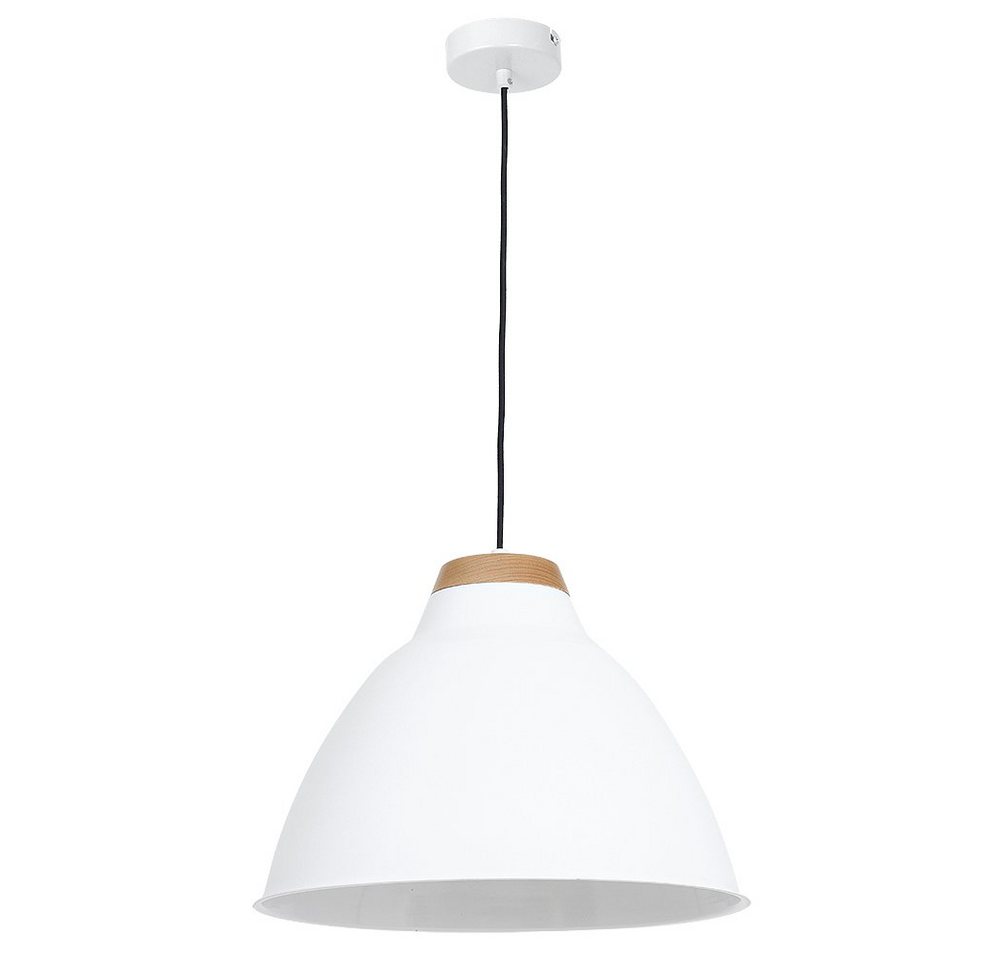 Licht-Erlebnisse Pendelleuchte SKAL, ohne Leuchtmittel, Hängeleuchte Retro Weiß Metall Holz vintage Pendelleuchte Esszimmer Licht-Erlebnisse Pendelleuchte SKAL, ohne Leuchtmittel, Hängeleuchte Retro Weiß Metall Holz vintage Pendelleuchte Esszimmer von Licht-Erlebnisse
