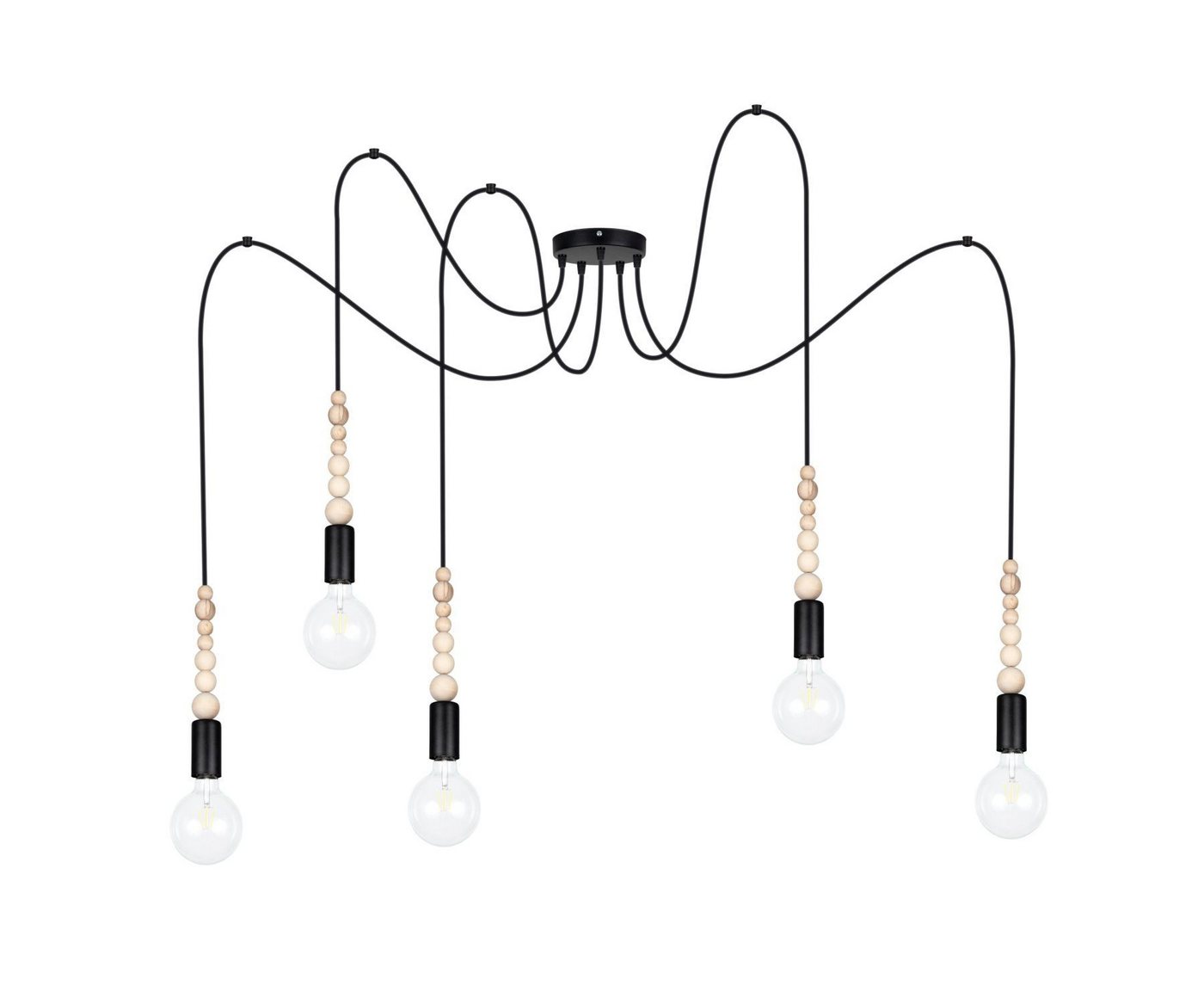 Licht-Erlebnisse Pendelleuchte TRUILI, ohne Leuchtmittel, Metall E27 Flexarm 400 cm breit H: max. 200 cm Schwarz Natur Licht-Erlebnisse Pendelleuchte TRUILI, ohne Leuchtmittel, Metall E27 Flexarm 400 cm breit H: max. 200 cm Schwarz Natur von Licht-Erlebnisse