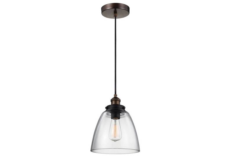 Licht-Erlebnisse Pendelleuchte ZAHIR, ohne Leuchtmittel, Hängeleuchte Zink E27 Glas Metall Industrie Design Hängelampe von Licht-Erlebnisse
