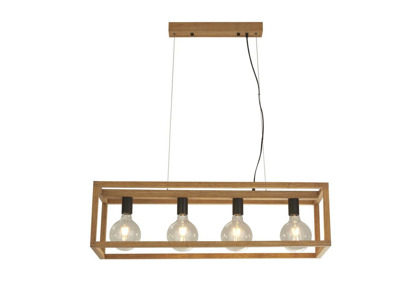 Licht-Erlebnisse Pendelleuchte ZAMOSC, ohne Leuchtmittel, ZAMOSC Wohnzimmer Natur Schwarz 4-flammig E27 Holz Metall Modern Licht-Erlebnisse Pendelleuchte ZAMOSC, ohne Leuchtmittel, ZAMOSC Wohnzimmer Natur Schwarz 4-flammig E27 Holz Metall Modern von Licht-Erlebnisse
