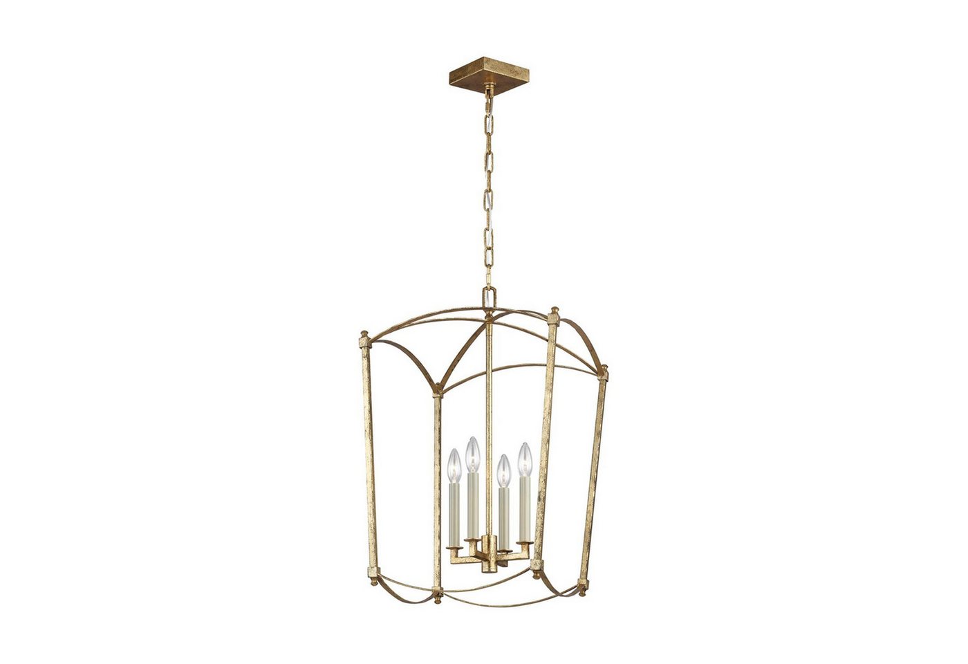 Licht-Erlebnisse Pendelleuchte ZENOR, ohne Leuchtmittel, Metall E14 34,3 cm breit H: max. 231,8 cm in Antikgold 4-flammig von Licht-Erlebnisse