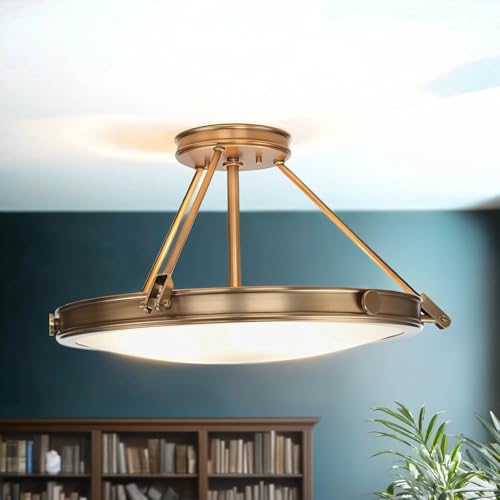 Licht-Erlebnisse Premium Deckenleuchte rund Jugendstil in Messing elegant GRACIA Lampe Esszimmer Wohnzimmer von Licht-Erlebnisse