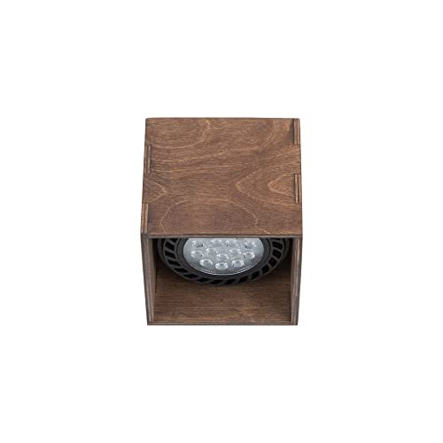 Licht-Erlebnisse Quadratischer Deckenspot Holz B:12,5cm klein kompakt GU10 Deckenleuchte Spot Flur Wohnzimmer von Licht-Erlebnisse