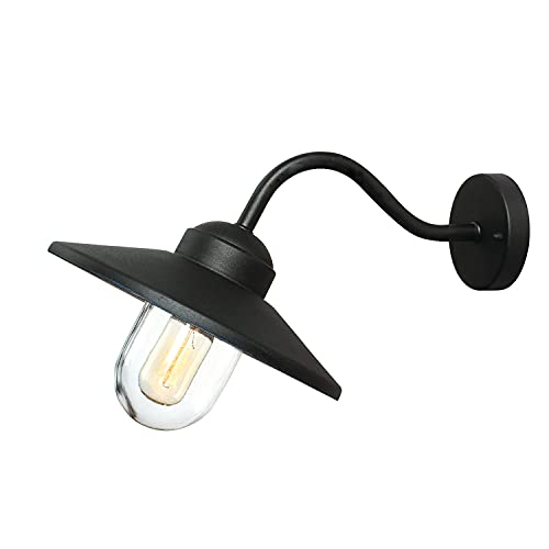 Licht-Erlebnisse Robuste Wandlampe KARISE Schwarz 304er Edelstahl Maritim IP44 Außenwandleuchte Haus Haustür Hof von Licht-Erlebnisse