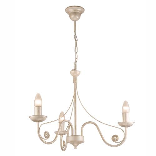 Licht-Erlebnisse Rustikaler Kronleuchter Weiß Shabby Chic aus Metall 3-flammig elegant KELSIE Esstisch Wohnzimmer Hängeleuchte von Licht-Erlebnisse