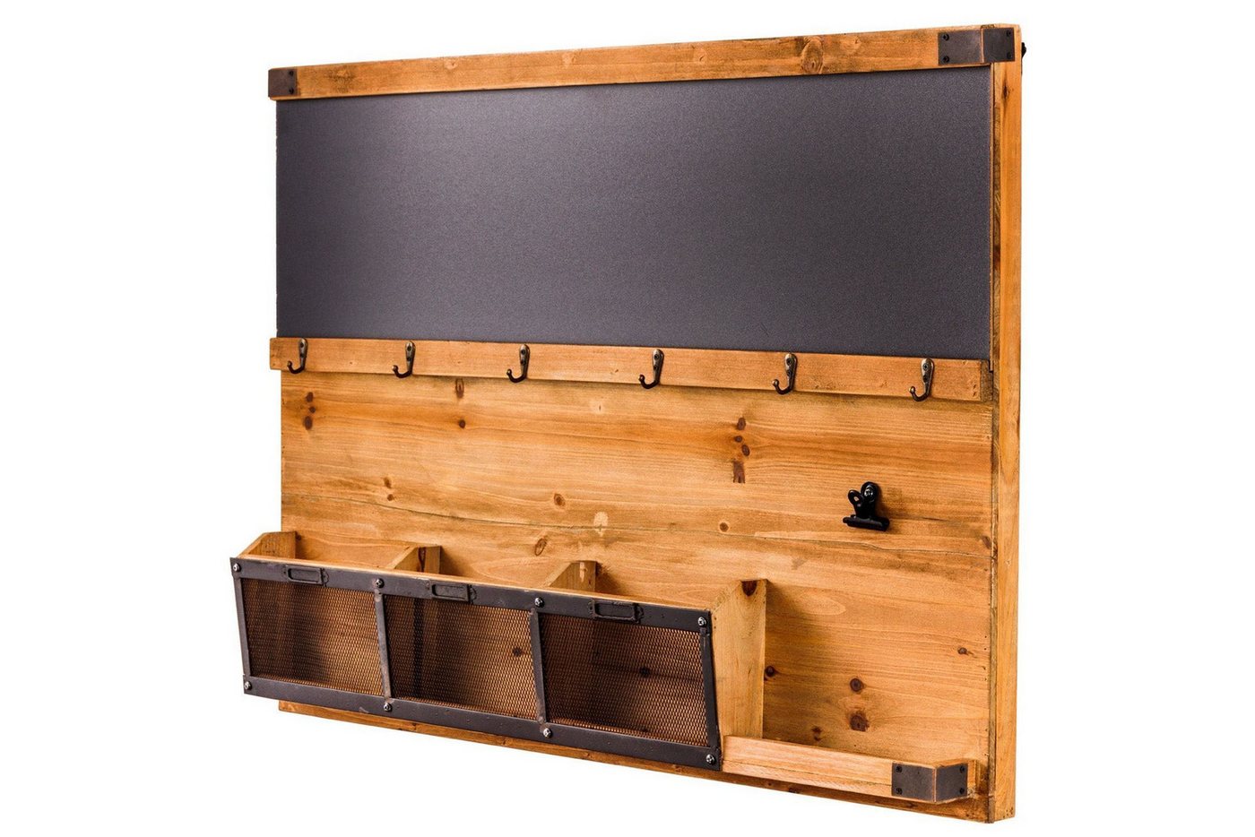 Licht-Erlebnisse Schlüsselkasten MONTY, Wandboard mit Kreidetafel Brieffächer Haken Klemmboard Ablage Licht-Erlebnisse Schlüsselkasten MONTY, Wandboard mit Kreidetafel Brieffächer Haken Klemmboard Ablage von Licht-Erlebnisse