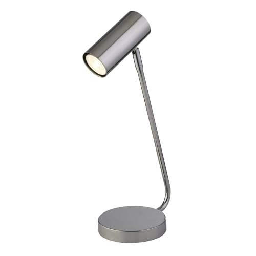 Licht-Erlebnisse Schreibtischlampe Chrom GU10 40 cm hoch verstellbarer Schirm Retro Design Metall Tischleuchte Arbeitszimmer Leselampe Büro Licht-Erlebnisse Schreibtischlampe Chrom GU10 40 cm hoch verstellbarer Schirm Retro Design Metall Tischleuchte Arbeitszimmer Leselampe Büro von Licht-Erlebnisse