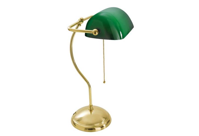 Licht-Erlebnisse Schreibtischlampe LAMPADE MINISTERO, ohne Leuchtmittel, Jugendstil Tischlampe Messing Schalter E27 H:44cm Schreibtisch Premium von Licht-Erlebnisse