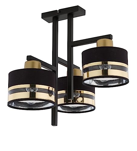 Licht-Erlebnisse Schwarze Deckenleuchte CLONVAN Metall Kunststoff blendarm E27 3-flammig gemütliche Deckenlampe Schlafzimmer Flur von Licht-Erlebnisse