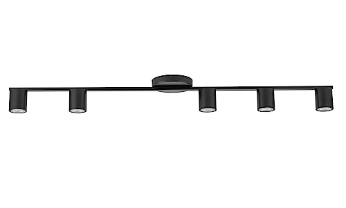 Licht-Erlebnisse Schwarze Deckenleuchte lang KINRAN 110cm Zylinder Mehrflammig GU10 Zeitlose Deckenlampe Wohnzimmer Küche von Licht-Erlebnisse